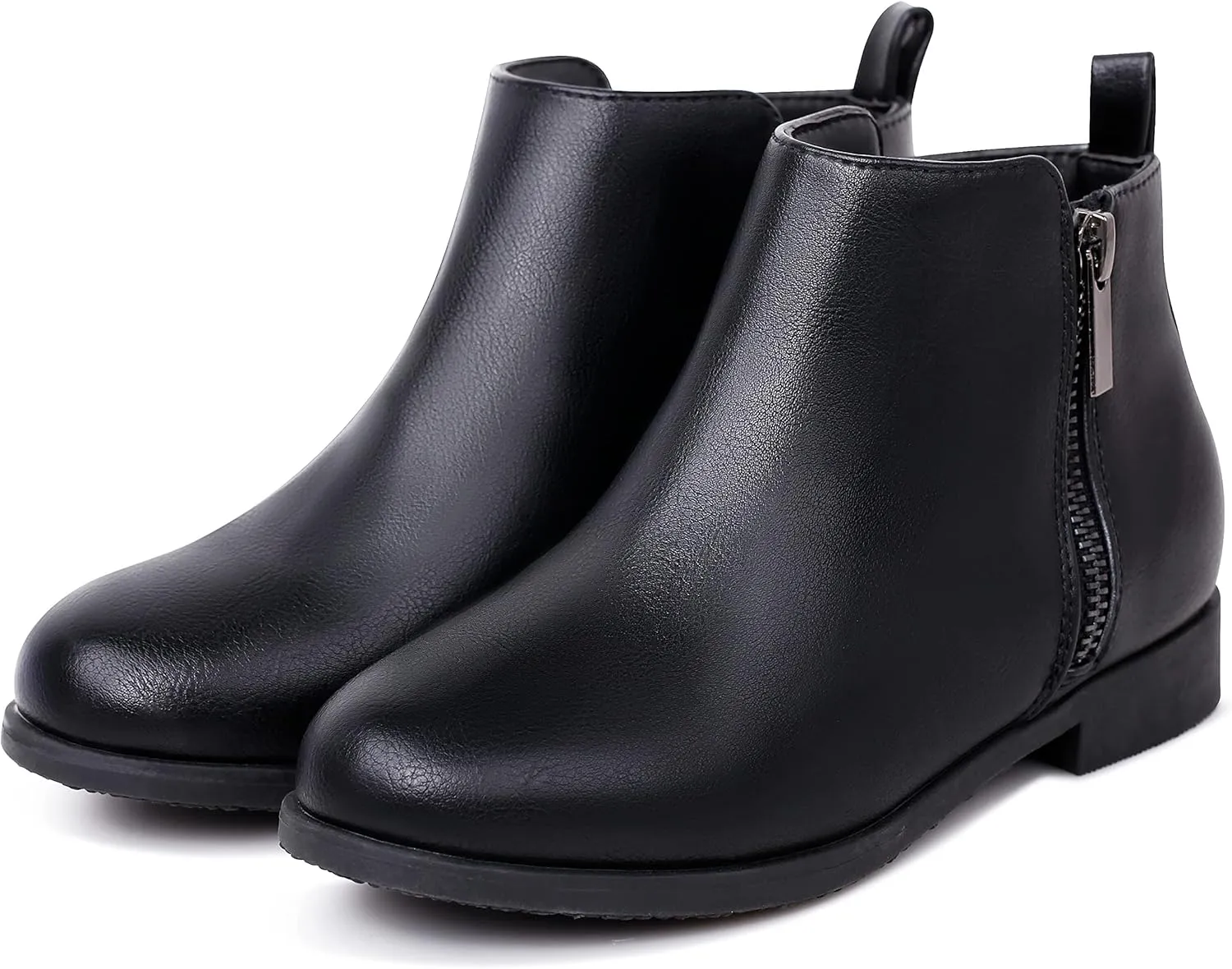 Harvest Land Girl Boots Kids Ankle Boots Warm Side Zipper Low Heel Short Booties Winter Anti-Slip Outdoor Shoes for Little Kids/Big Kids