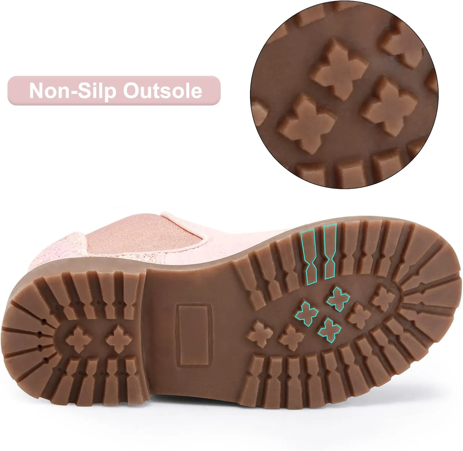 Harvest Land Girl Boots Kids Ankle Boots Warm Side Zipper Low Heel Short Booties Winter Anti-Slip Outdoor Shoes for Little Kids/Big Kids
