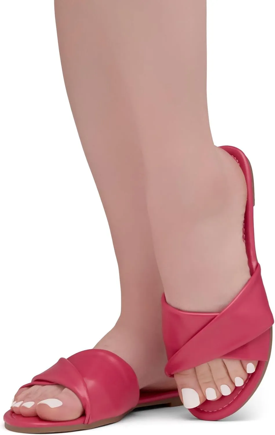 Herstyle MARLENA Women’s Flat Sandals, Fashion Slides Comfortable Casual Sandals with Round Open Toe and Single Band – Dressy Slip-On Slippers for Summer