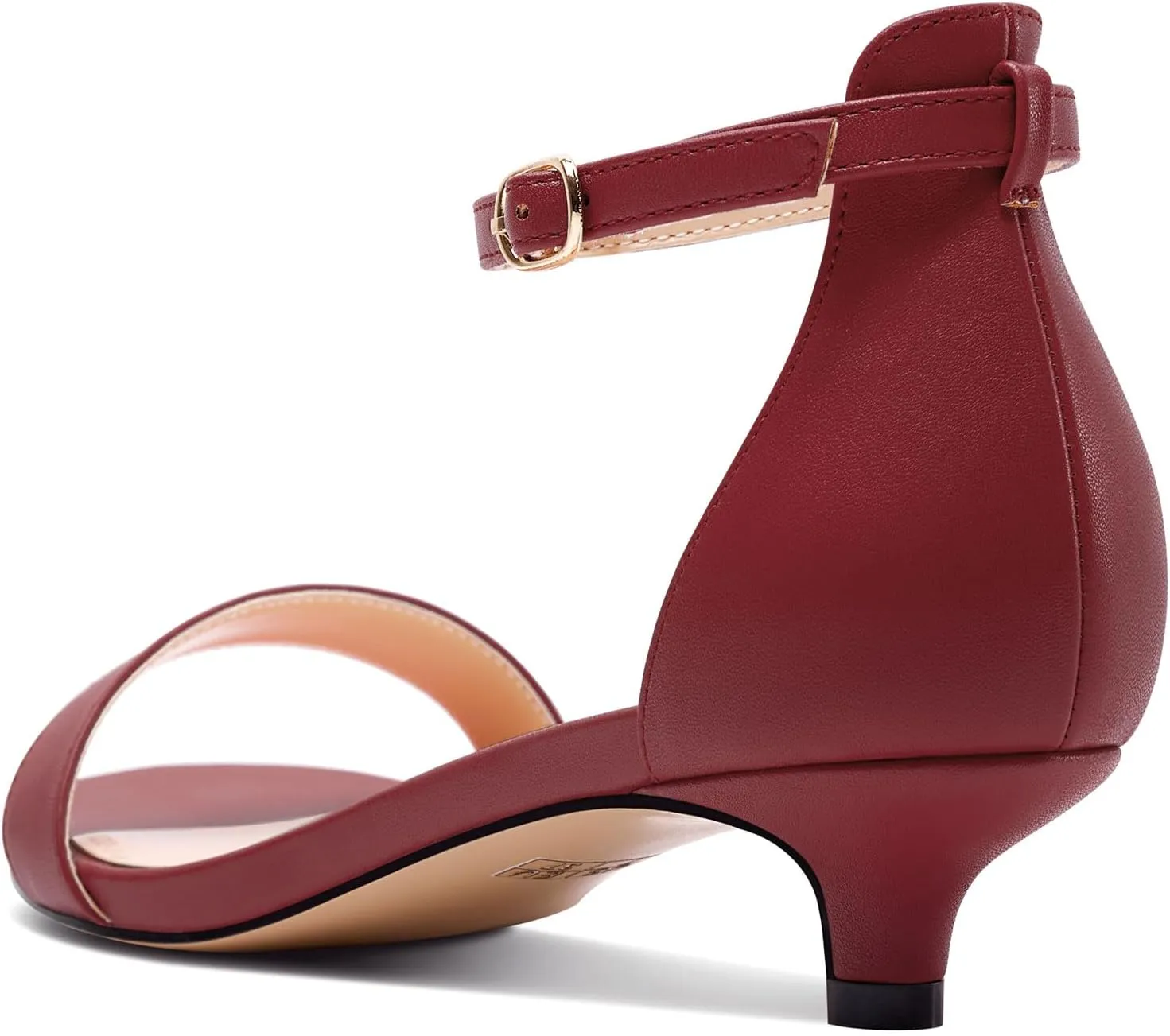 HEUIVZAR Womens Kitten Low Heel Open Toe Ankle Strap Sandals Dress Buckle Office Prom Summer Shoes 1.2 Inches Heels