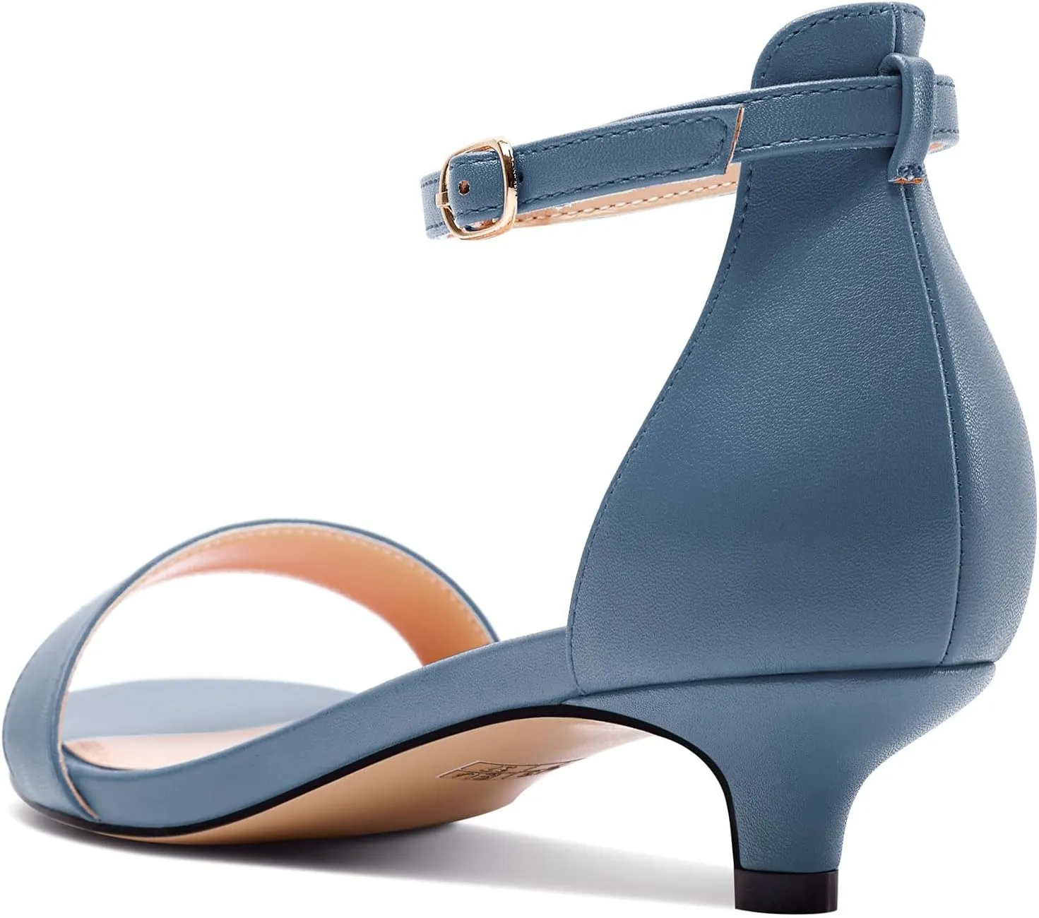 HEUIVZAR Womens Kitten Low Heel Open Toe Ankle Strap Sandals Dress Buckle Office Prom Summer Shoes 1.2 Inches Heels