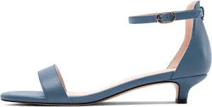 HEUIVZAR Womens Kitten Low Heel Open Toe Ankle Strap Sandals Dress Buckle Office Prom Summer Shoes 1.2 Inches Heels