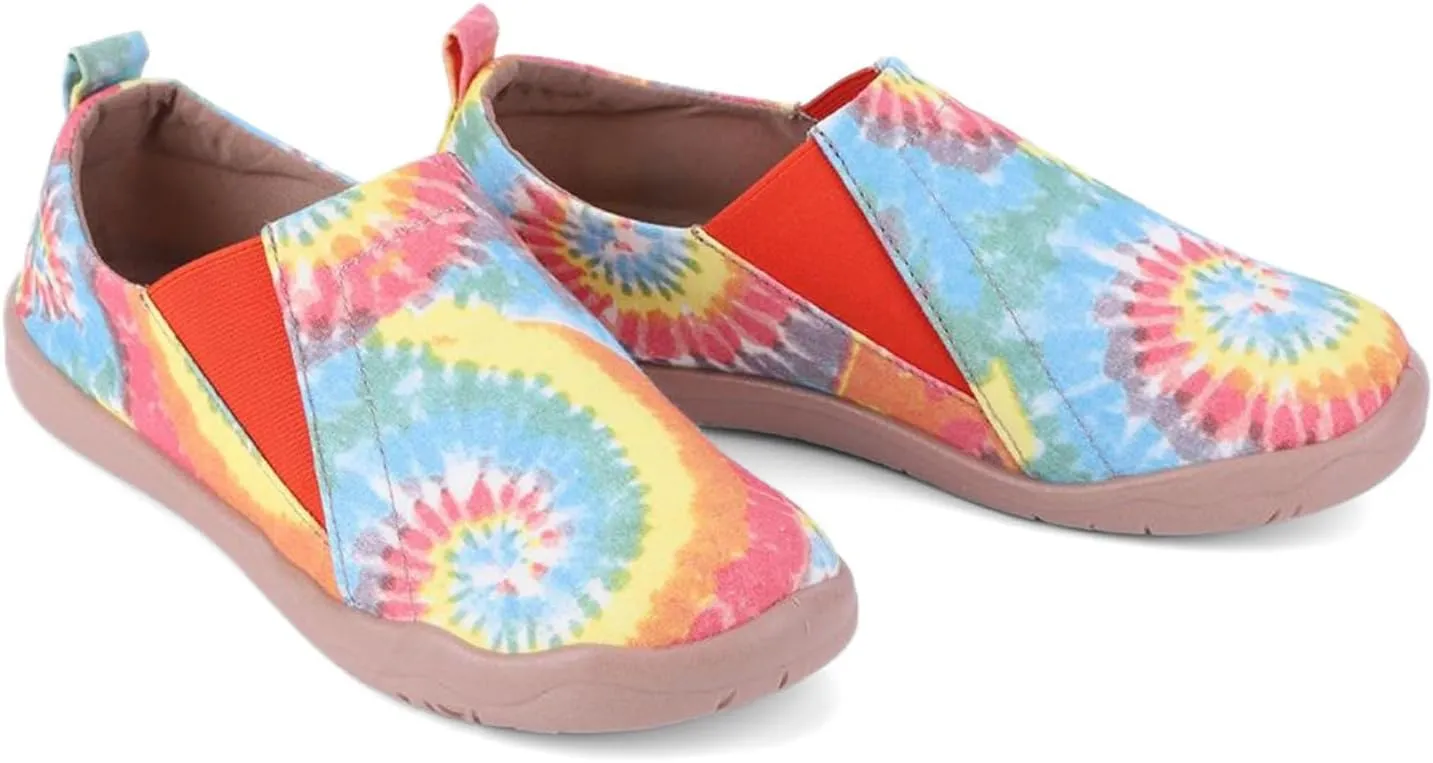 HiGropcore Women's Art Painted Casual Loafers Slip On Canvas Walking Shoes Comfortable Lightweight Ladies Travel Shoes