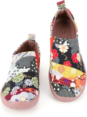 HiGropcore Women's Art Painted Casual Loafers Slip On Canvas Walking Shoes Comfortable Lightweight Ladies Travel Shoes