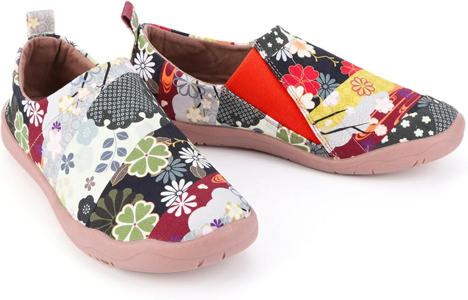 HiGropcore Women's Art Painted Casual Loafers Slip On Canvas Walking Shoes Comfortable Lightweight Ladies Travel Shoes