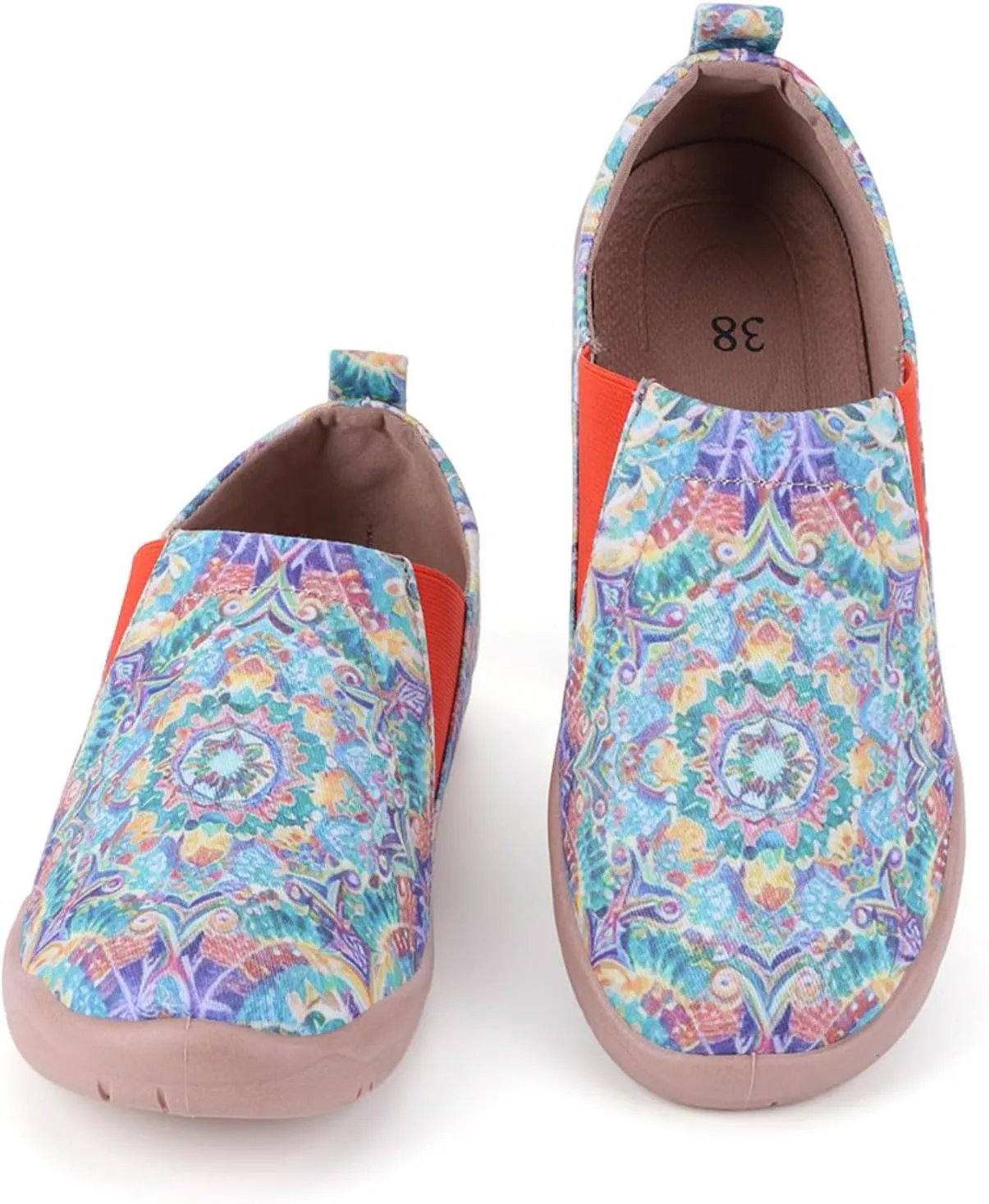 HiGropcore Women's Art Painted Casual Loafers Slip On Canvas Walking Shoes Comfortable Lightweight Ladies Travel Shoes