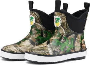 HISEA Kid's Deck Boots Waterproof Lightweight Ankle Rain Boots for Boys Girls Rubber Boots Non-slip Child Rain Shoes