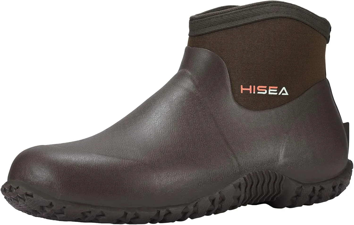 HISEA Men's Rain Boots, Ankle Height Garden Shoes Waterproof Insulated Rubber Neoprene Mud Boots Anti-Slip Outdoor Work Booties for Gardening Farming Camping Fishing and Yard Working