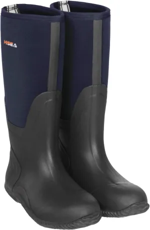 HISEA Men's Rain Boots, Waterproof Durable Insulated Rubber Boots for Men, 5 mm Neoprene Outdoor Mud Fishing Hunting Boots for Multi-Season (Black, Camo & Brown)