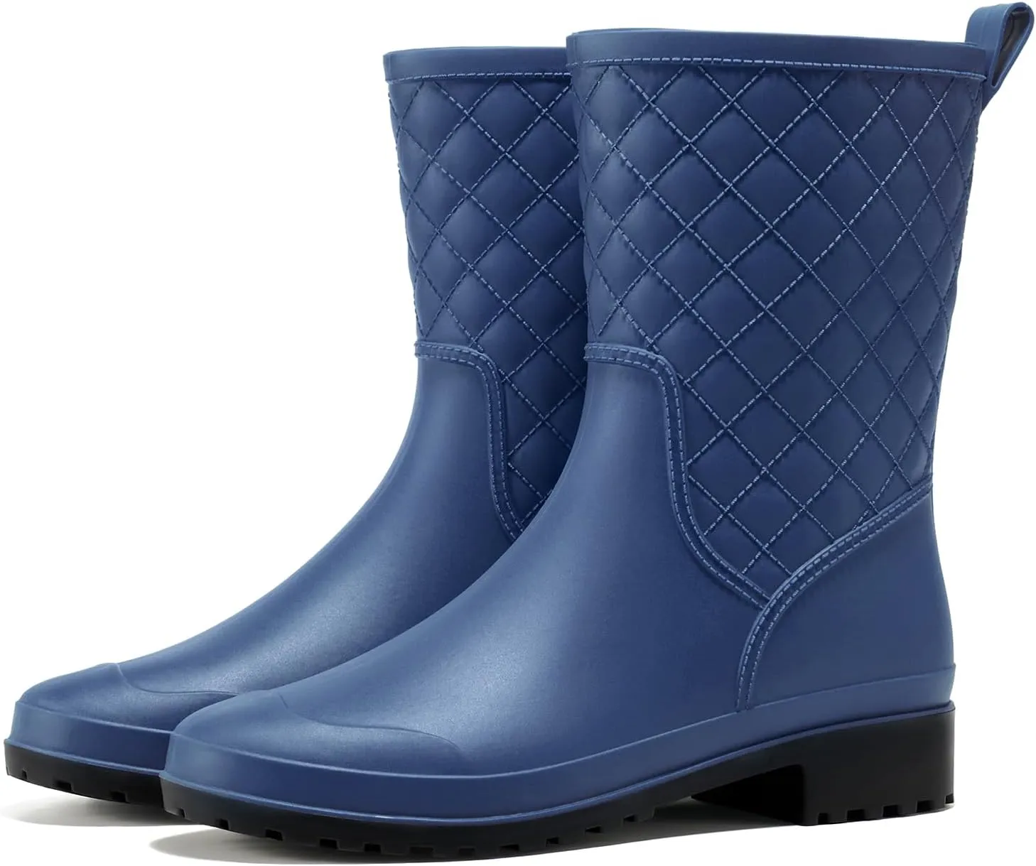 HISEA Rain Boots for Women, Lightweight Fashion Rubber Boots Mid Height Waterproof Garden Shoes Women's Rain Footwear
