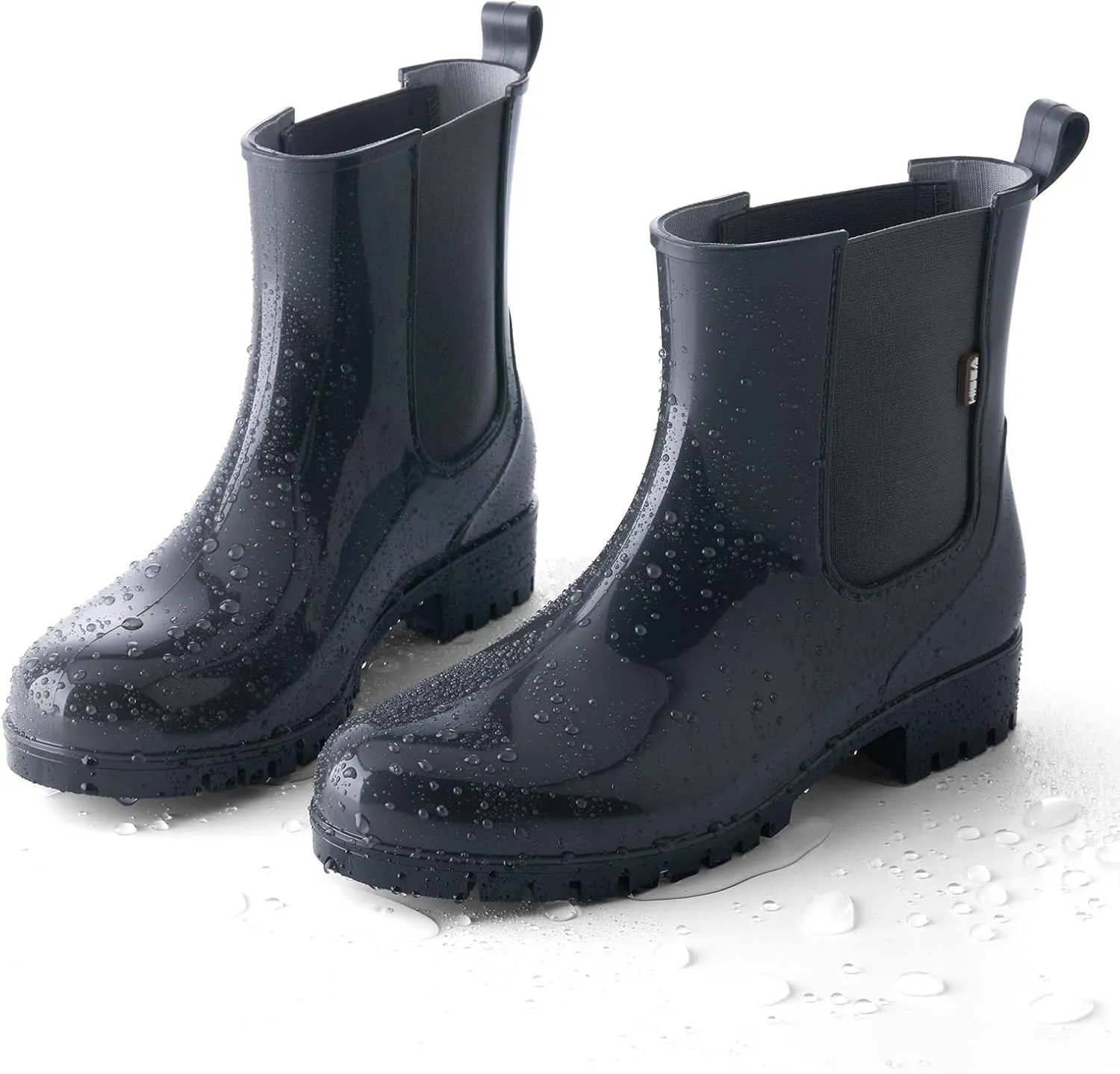 HISEA Short Rain Boots for Women Waterproof Garden Shoes Anti-Slipping Ankle Chelsea Rainboots for Ladies with Comfort Insole Lightweight Stylish Rubber Rain Shoes Outdoor Work Booties