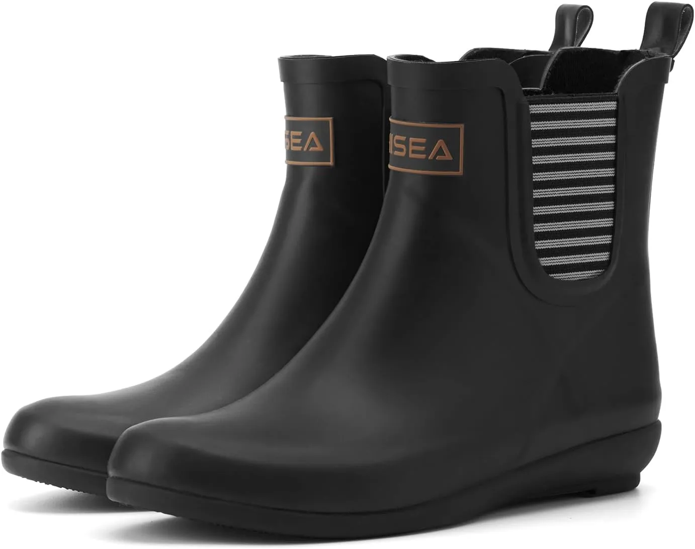 HISEA Women's Ankle Rain Boots Waterproof Chelsea Boots Rubber Garden Shoes Wedge Heel Anti-Slipping Rainboots for Ladies with Comfort Insole Short Rain Shoes Outdoor Work Booties