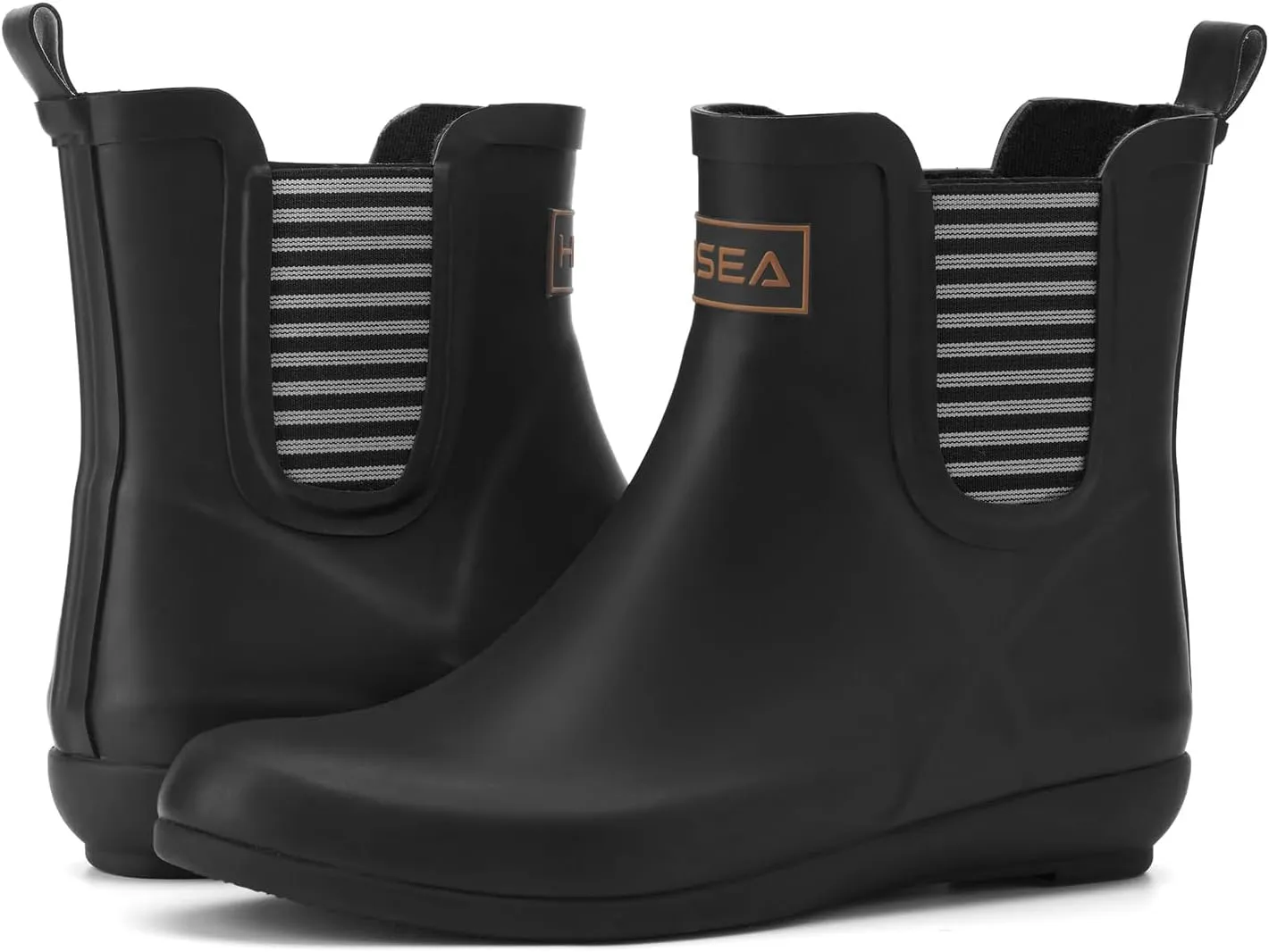 HISEA Women's Ankle Rain Boots Waterproof Chelsea Boots Rubber Garden Shoes Wedge Heel Anti-Slipping Rainboots for Ladies with Comfort Insole Short Rain Shoes Outdoor Work Booties