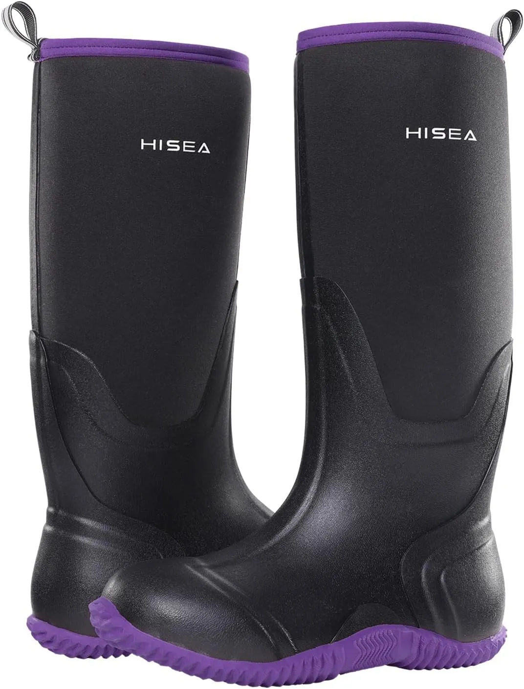 HISEA Women's Rain Boots, Knee High Rubber Boots Waterproof Insulated Neoprene Muck Boots, Durable Anti-Slip Outdoor Work Boots for Hunting Gardening Farming Yard Mud Working