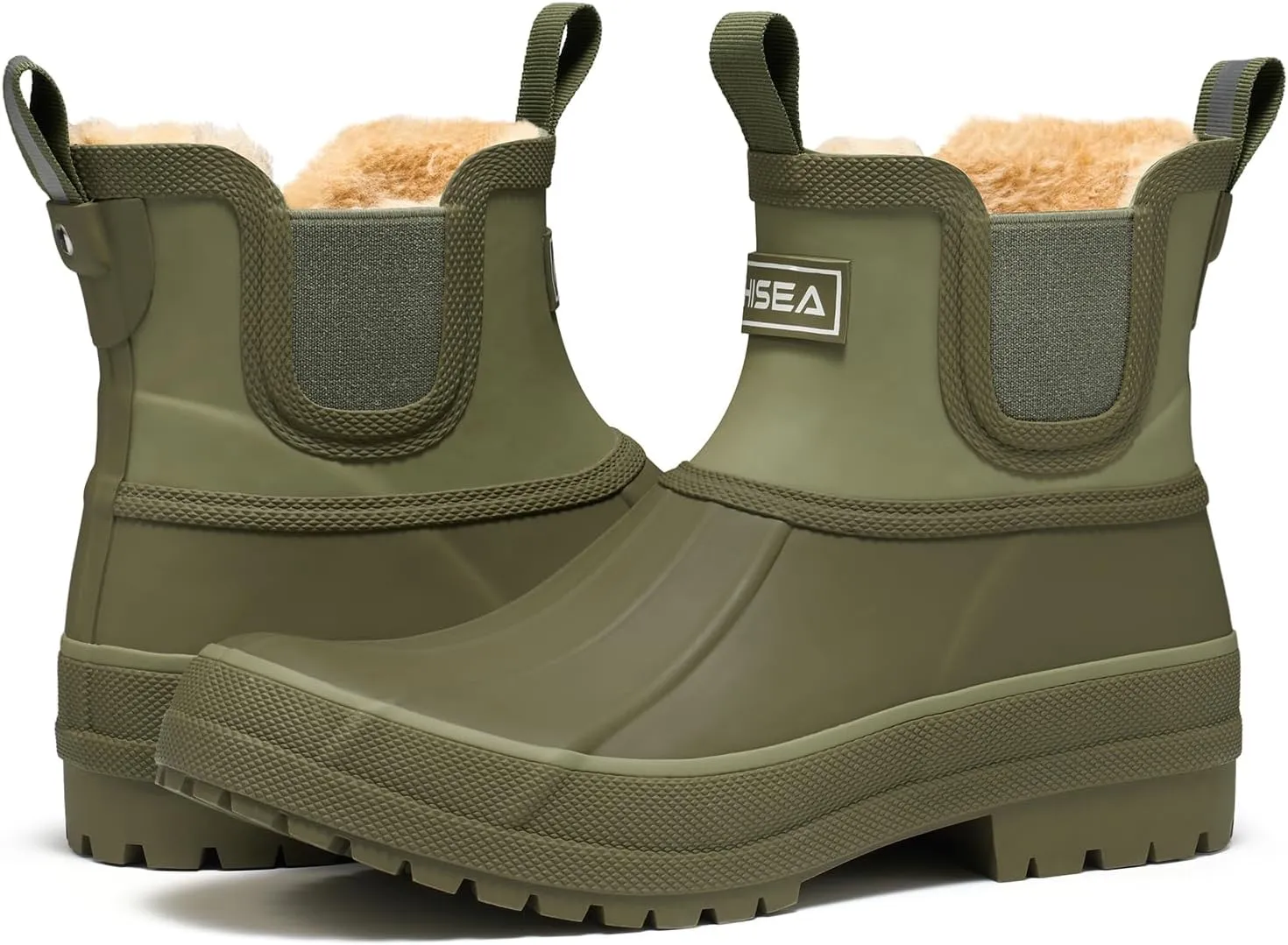 HISEA Women's Saltwater Winter Rain Boots Waterproof Duck Chelsea Lined Outdoor Garden Boot
