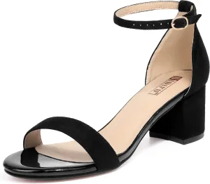 IDIFU Women's Cookie-LO Low Block Heels Chunky Sandals Ankle Strap Wedding Dress Pump Shoes