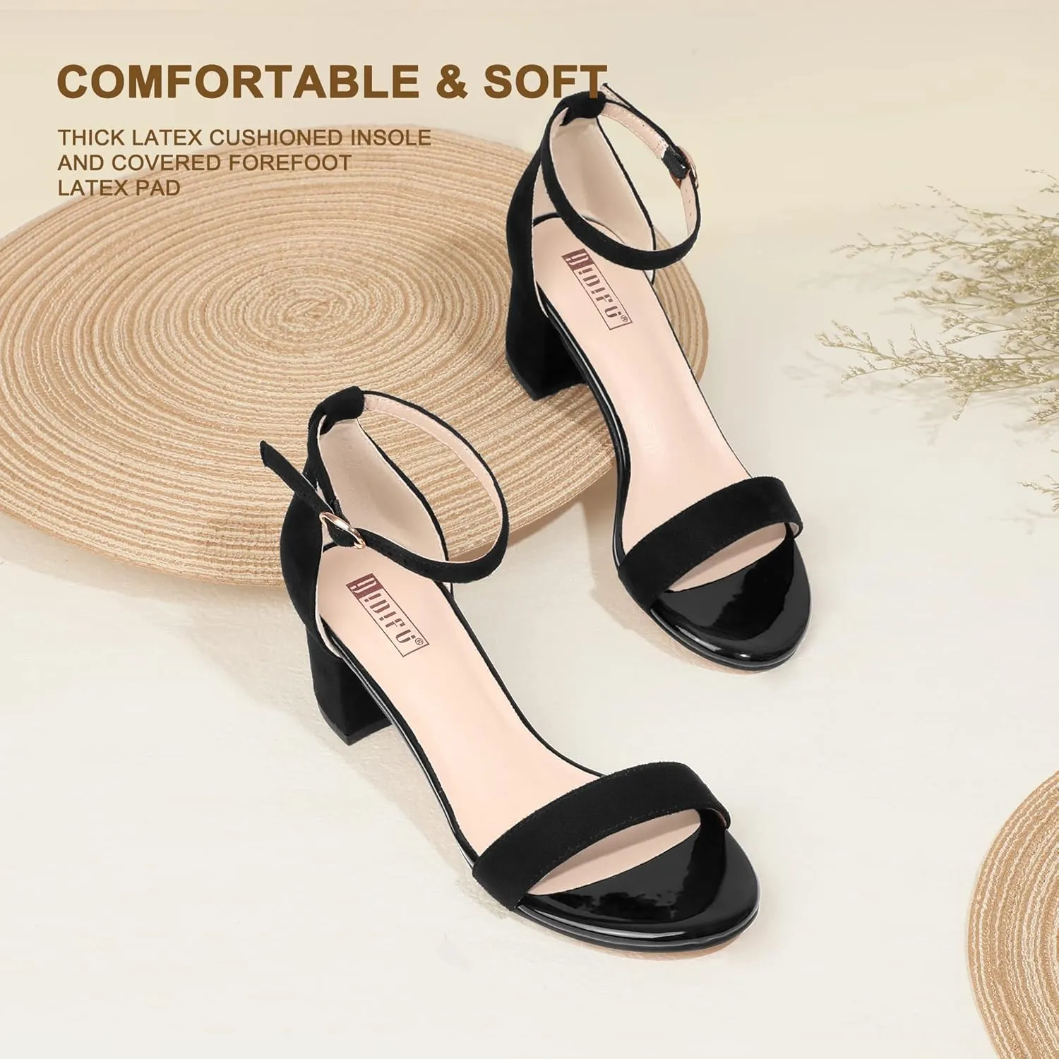 IDIFU Women's Cookie-LO Low Block Heels Chunky Sandals Ankle Strap Wedding Dress Pump Shoes