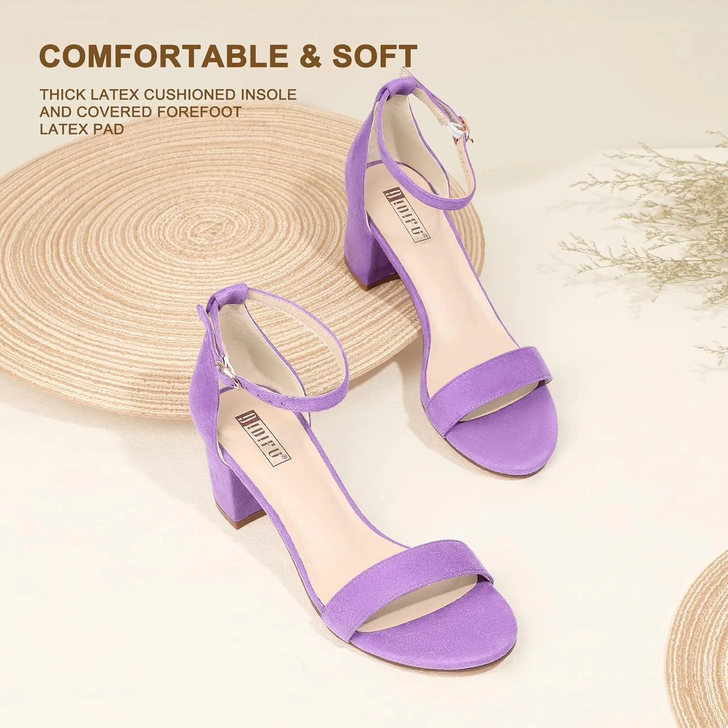 IDIFU Women's Cookie-LO Low Block Heels Chunky Sandals Ankle Strap Wedding Dress Pump Shoes