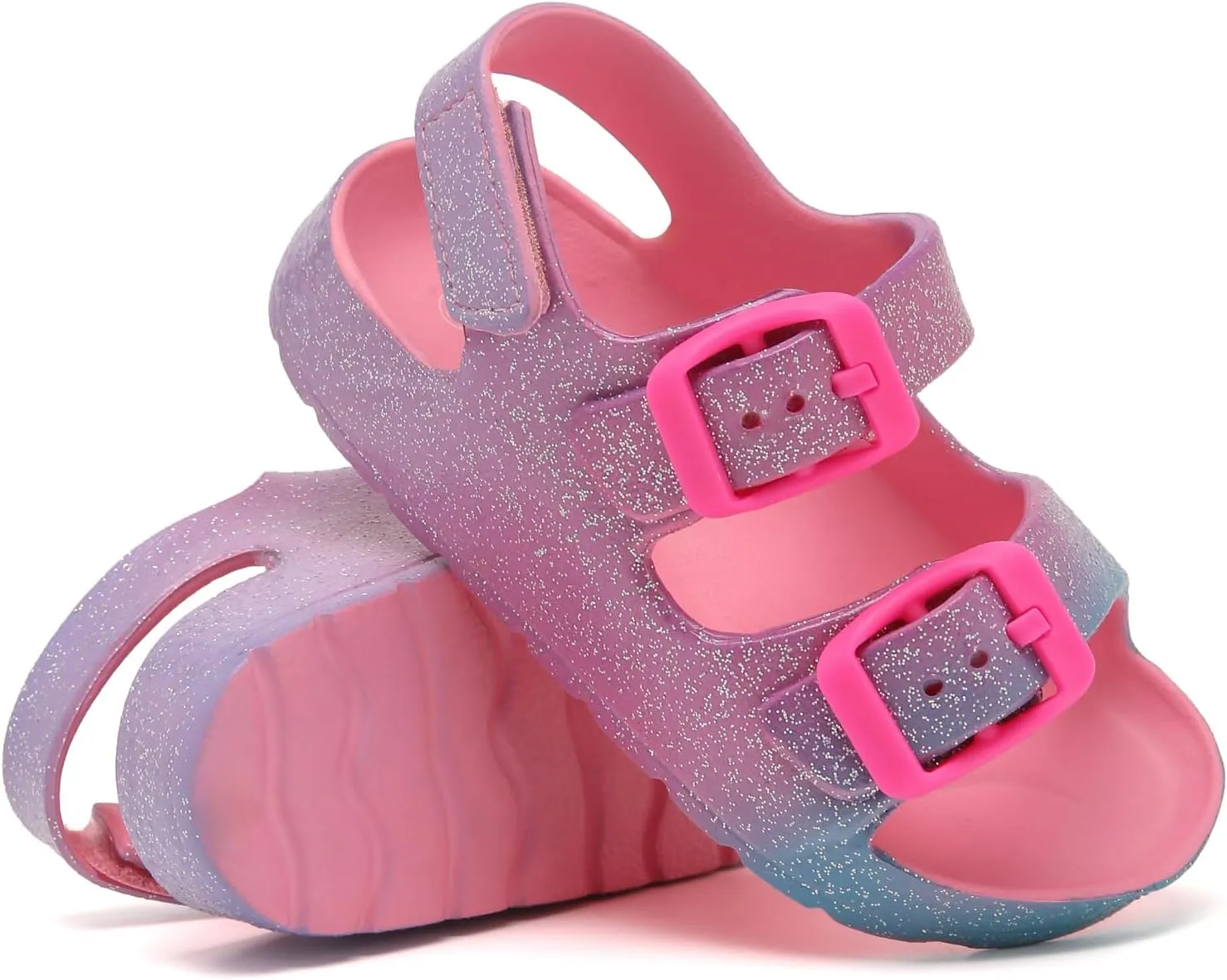 INMINPIN Toddler Boys Girls Buckle Sandals Comfort Open Toe Sandal with Adjustable Back Strap
