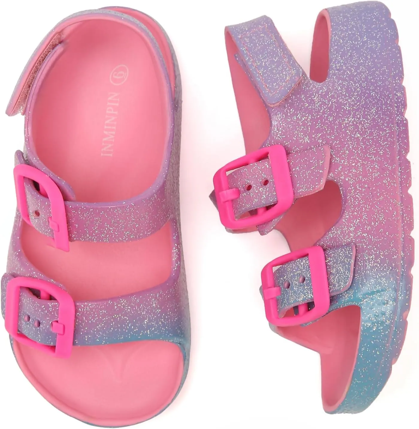 INMINPIN Toddler Boys Girls Buckle Sandals Comfort Open Toe Sandal with Adjustable Back Strap