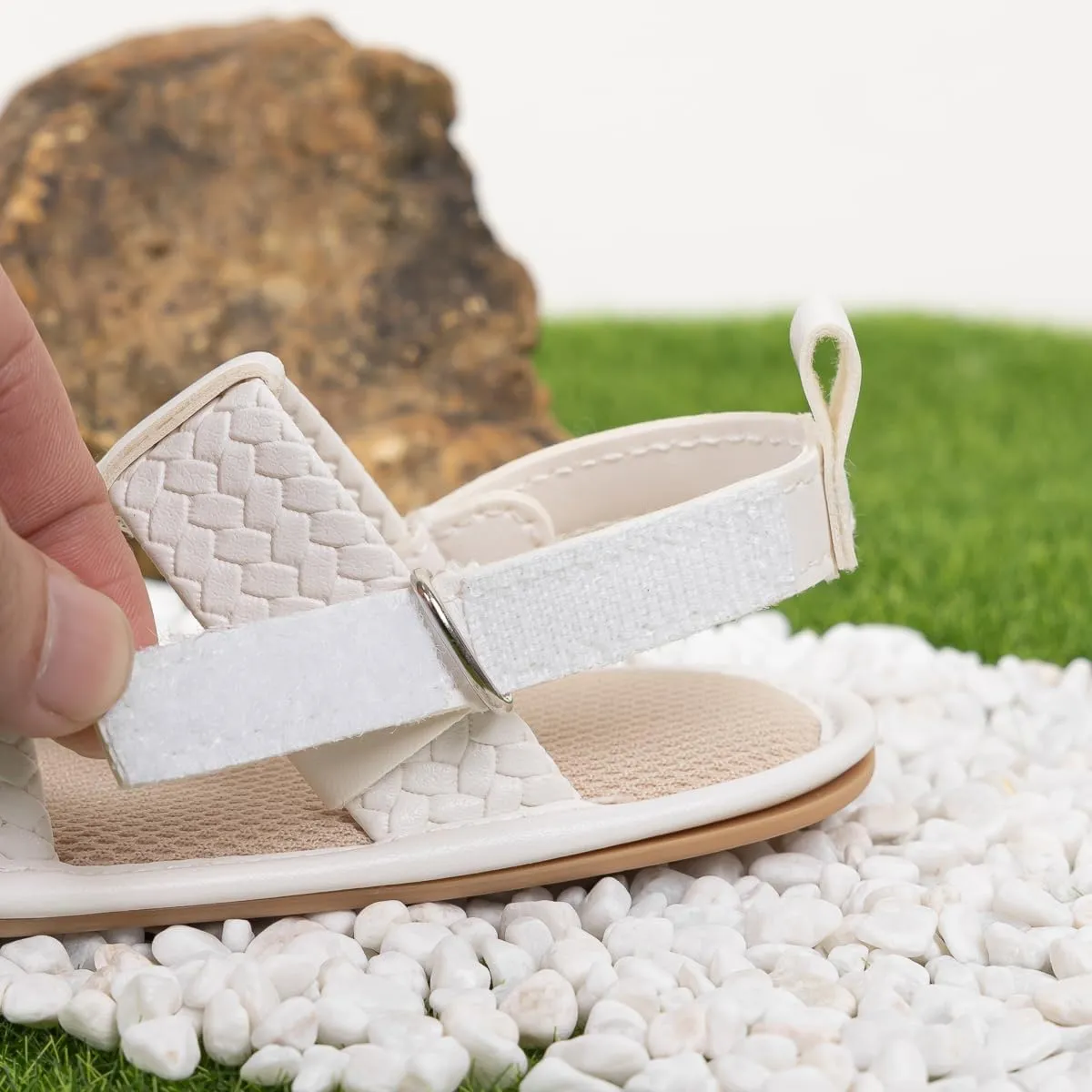 ISINSER Infant Boys Girls Sandals Newborn Closed Toe Summer Outdoor Sandal Baby Nonslip Soft Sole Crib Shoes First Walkers Prewalkers