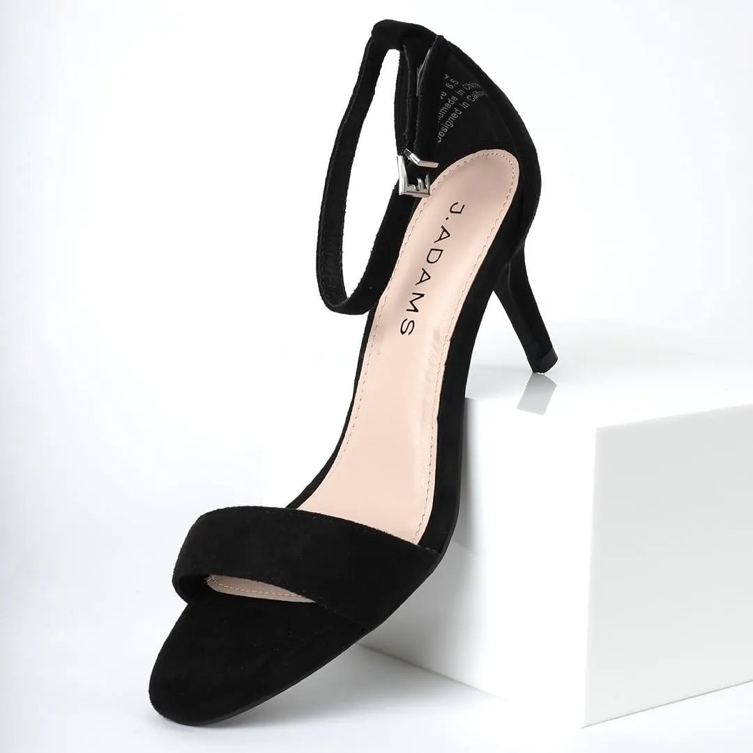 J. Adams Dove Ankle Strap Womens Stiletto For Women Sexy - Open Toe Strappy Heels, Wedding Shoes For Bride, Summer Heels and Bridal Shoes