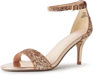 J. Adams Dove Ankle Strap Womens Stiletto For Women Sexy - Open Toe Strappy Heels, Wedding Shoes For Bride, Summer Heels and Bridal Shoes