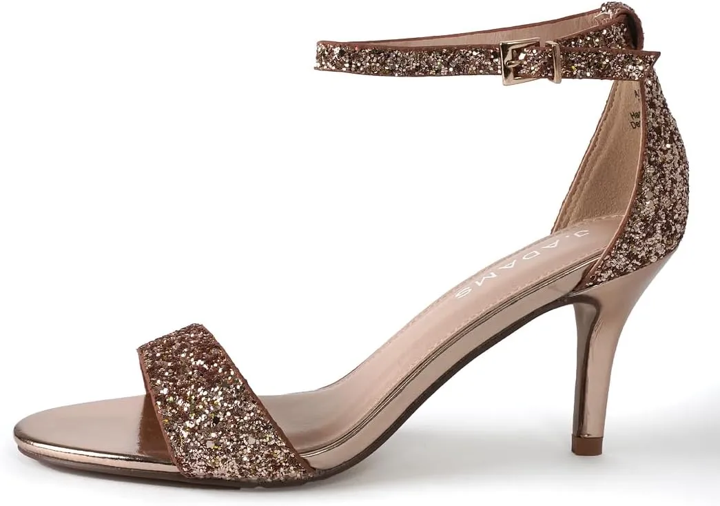 J. Adams Dove Ankle Strap Womens Stiletto For Women Sexy - Open Toe Strappy Heels, Wedding Shoes For Bride, Summer Heels and Bridal Shoes