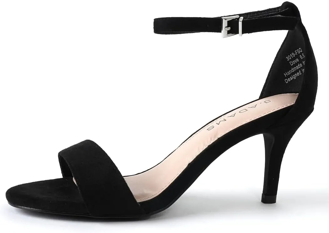 J. Adams Dove Ankle Strap Womens Stiletto For Women Sexy - Open Toe Strappy Heels, Wedding Shoes For Bride, Summer Heels and Bridal Shoes