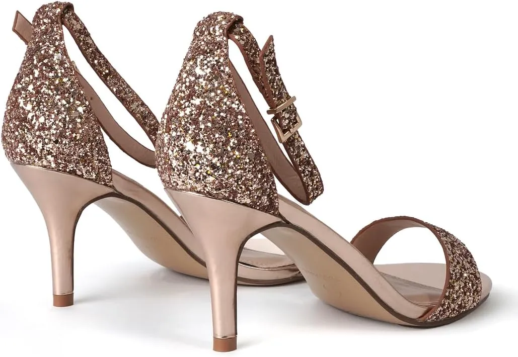 J. Adams Dove Ankle Strap Womens Stiletto For Women Sexy - Open Toe Strappy Heels, Wedding Shoes For Bride, Summer Heels and Bridal Shoes