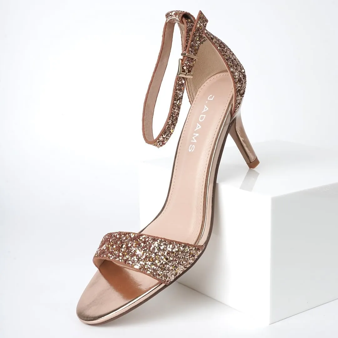 J. Adams Dove Ankle Strap Womens Stiletto For Women Sexy - Open Toe Strappy Heels, Wedding Shoes For Bride, Summer Heels and Bridal Shoes