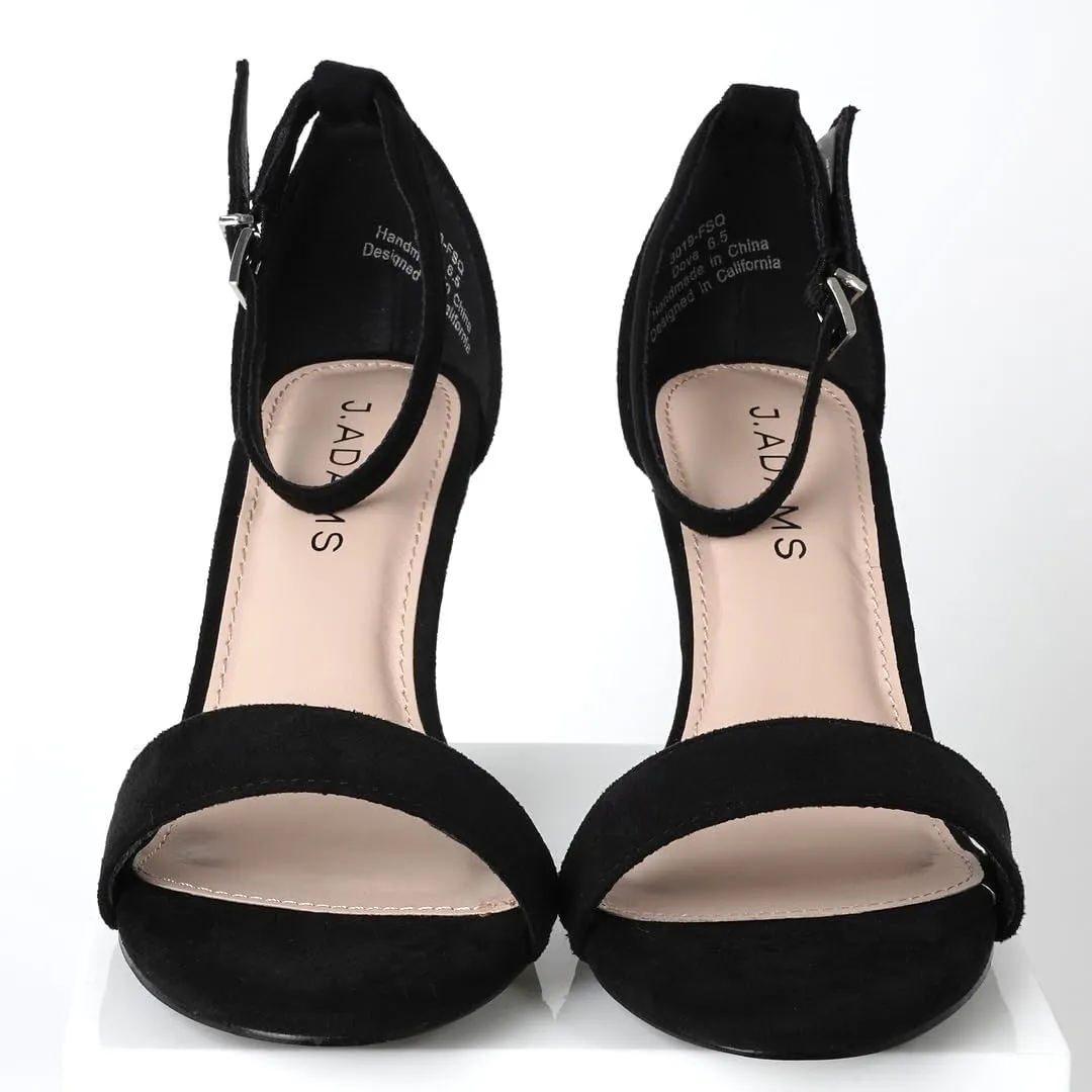 J. Adams Dove Ankle Strap Womens Stiletto For Women Sexy - Open Toe Strappy Heels, Wedding Shoes For Bride, Summer Heels and Bridal Shoes
