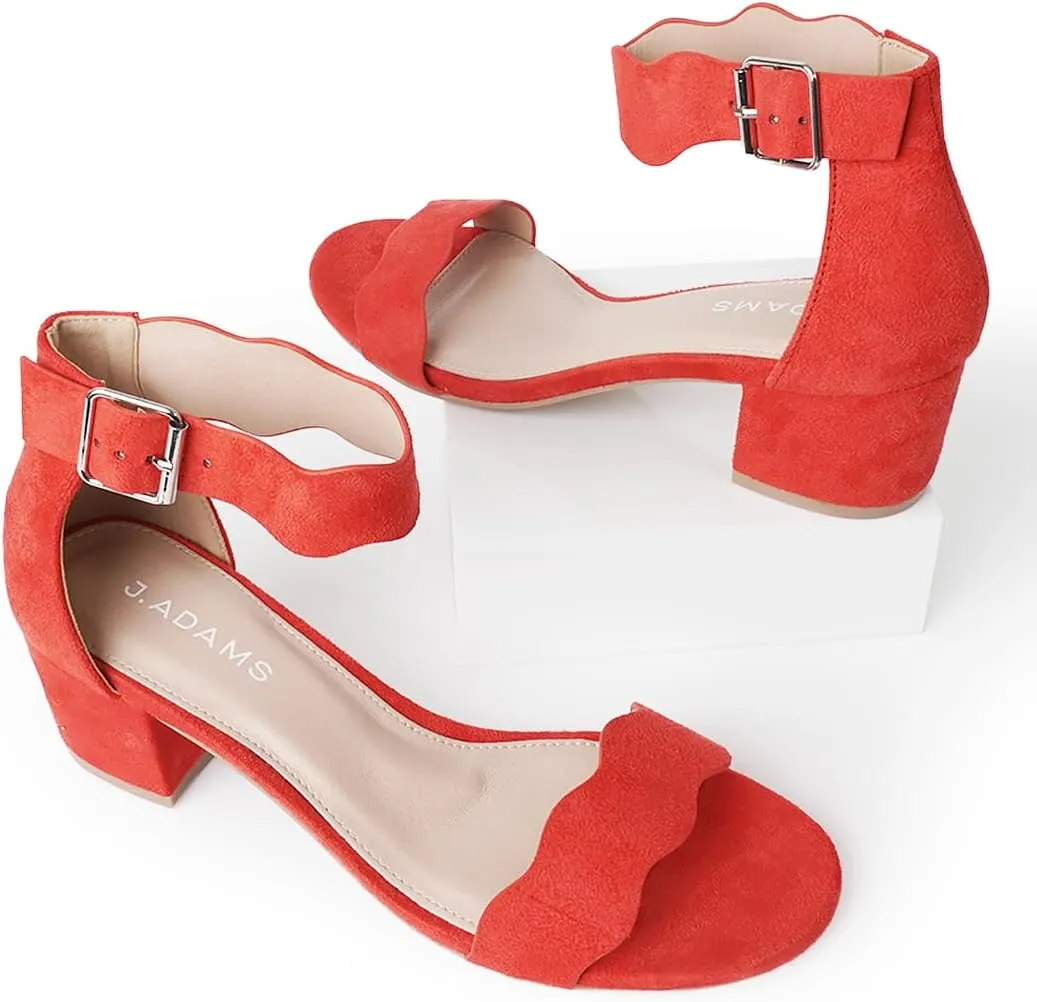 J. Adams Mimi Ankle Strap Kitten Heel Sandal