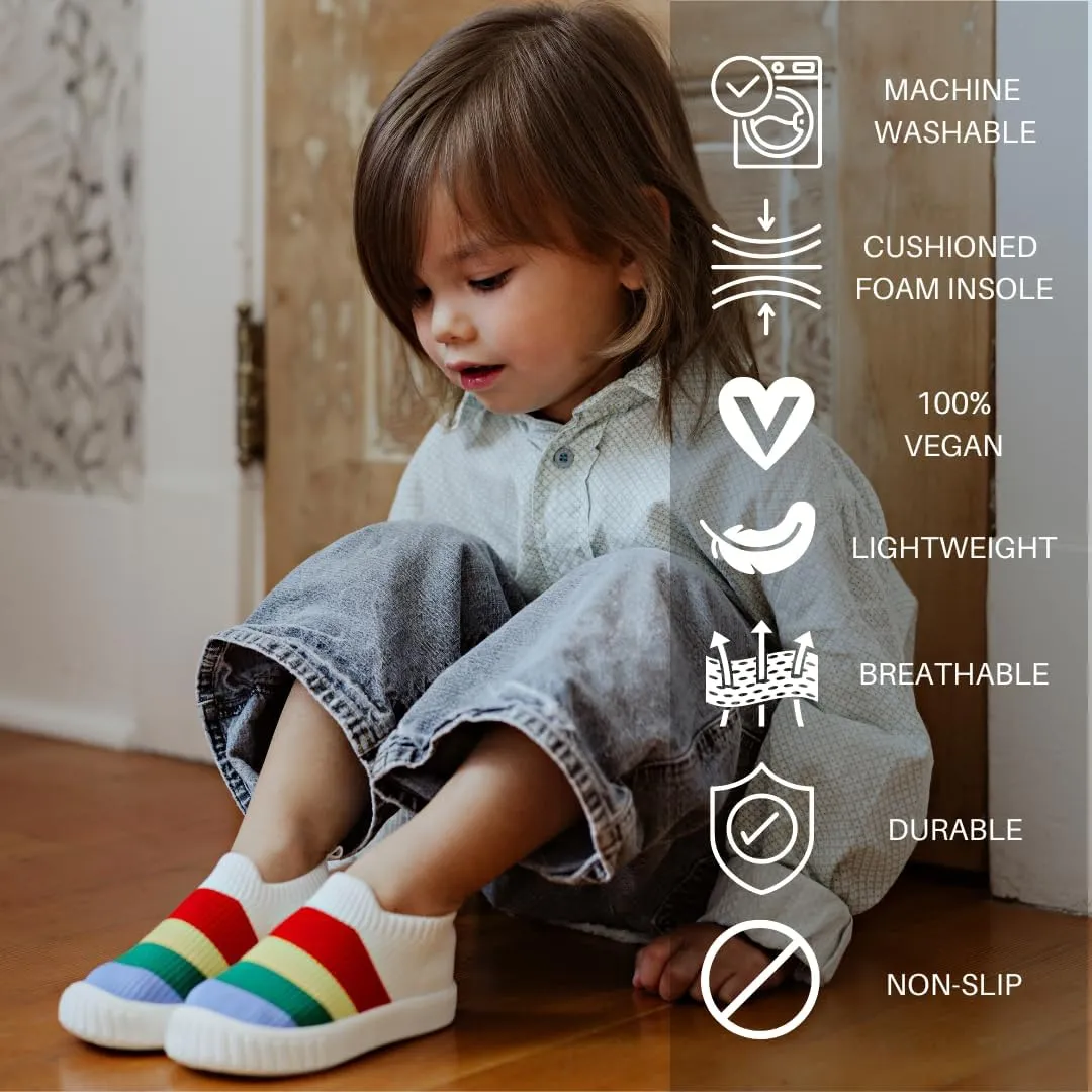 Jack & Lily Socks & Canvas Sneakers for Kids- Breathable Toddler Shoes with Non-Slip Sole for Confident Steps- Kids Shoe for Comfort, Support & Daily Play- Baby Sneakers Keep Little Feet Happy All Day