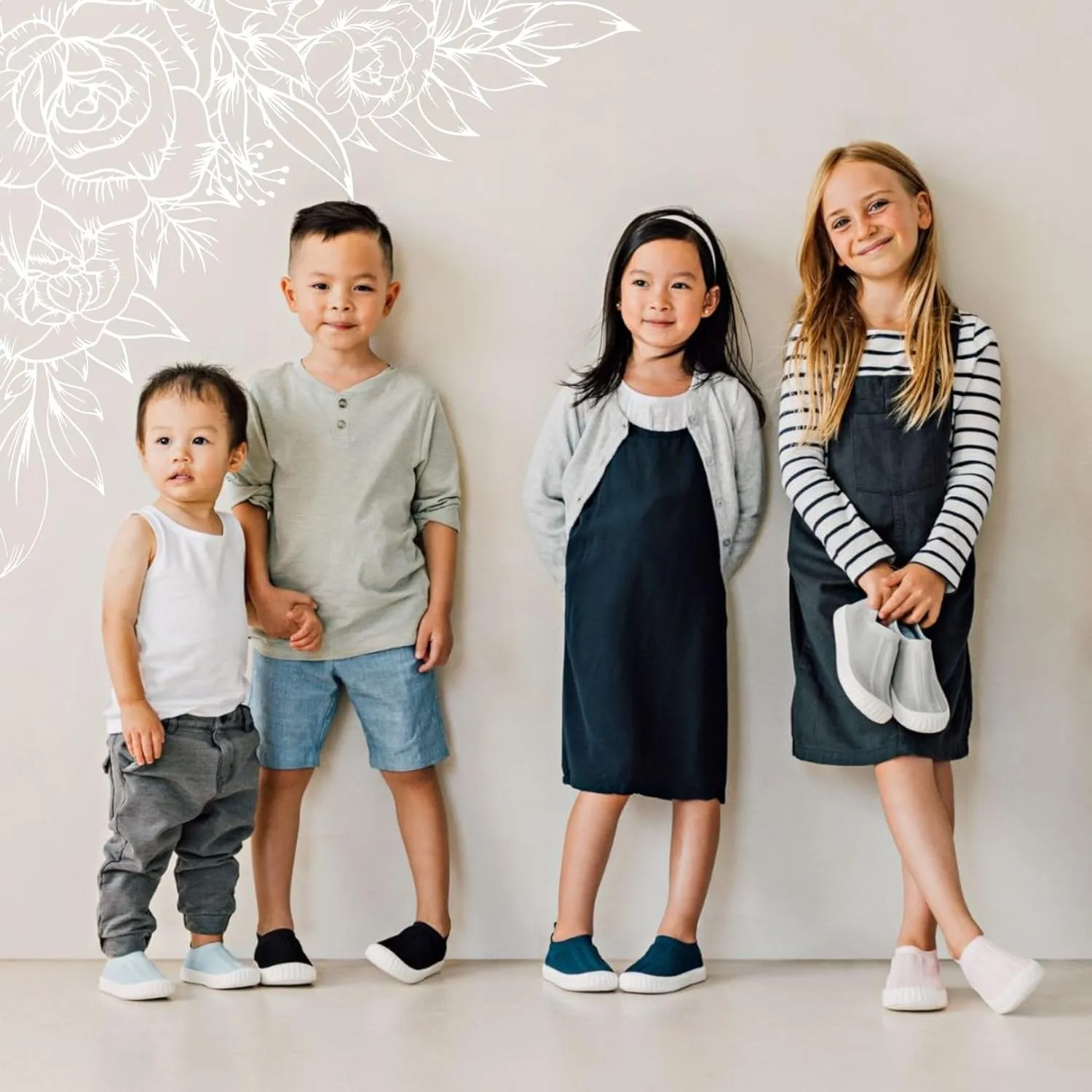 Jack & Lily Socks & Canvas Sneakers for Kids- Breathable Toddler Shoes with Non-Slip Sole for Confident Steps- Kids Shoe for Comfort, Support & Daily Play- Baby Sneakers Keep Little Feet Happy All Day