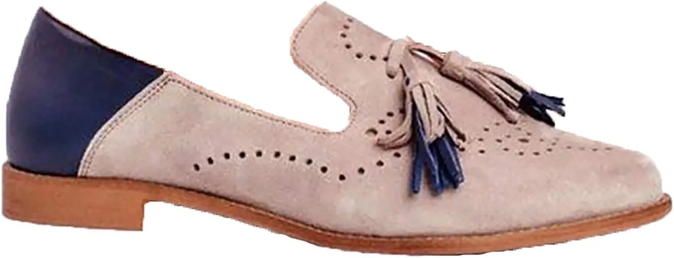 JITUUE Ladies Bullock Carved Fringe Casual Hollow Shoes