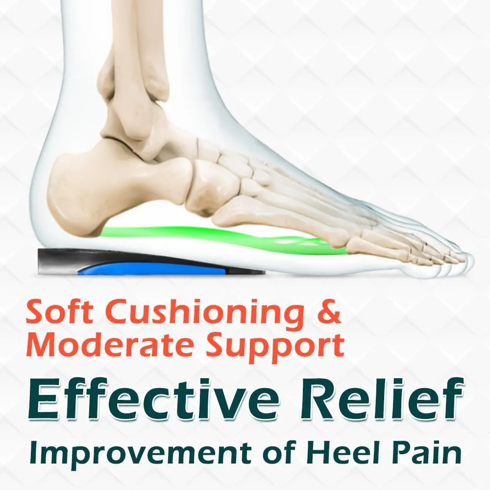 JL-Group Orthopedic Heel Inserts, Shock Absorption and Heel Support Insoles for Achilles Tendonitis, Plantar Fasciitis, Heel Lifts Cushions for Heel Pain Relief (Large: Women 9.5-13.5, Men 8-13)