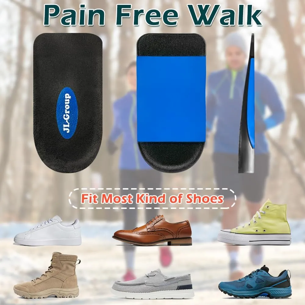 JL-Group Orthopedic Heel Inserts, Shock Absorption and Heel Support Insoles for Achilles Tendonitis, Plantar Fasciitis, Heel Lifts Cushions for Heel Pain Relief (Large: Women 9.5-13.5, Men 8-13)