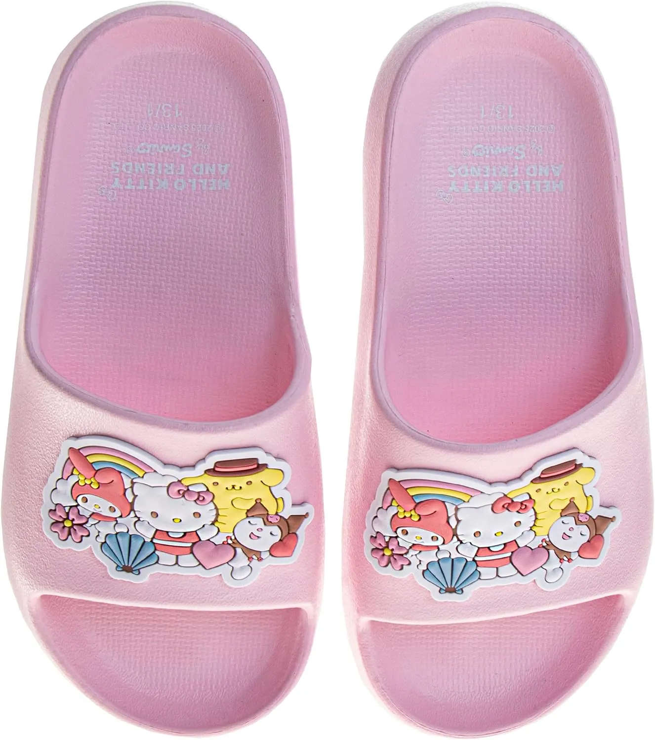 Josmo Sanrio Hello Kitty Slides Open Toe Sandals - Summer Beach Water Pool Shoes (sizes: Little Kid/Big Kid - Adults)