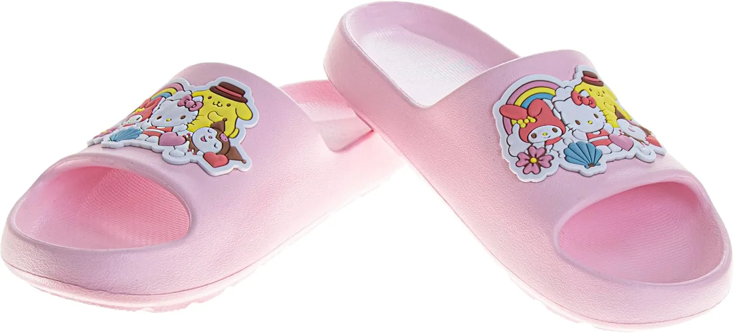 Josmo Sanrio Hello Kitty Slides Open Toe Sandals - Summer Beach Water Pool Shoes (sizes: Little Kid/Big Kid - Adults)