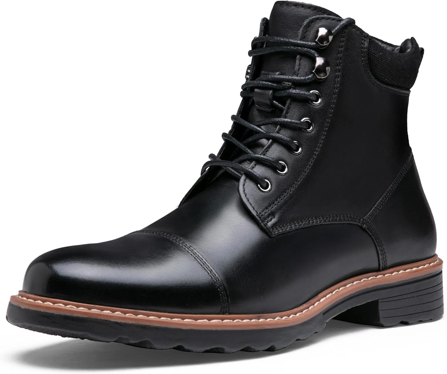 Jousen Mens Chukka Boots Leather Dress Boots for Men Retro Ankle Boots Mens High Top Boots