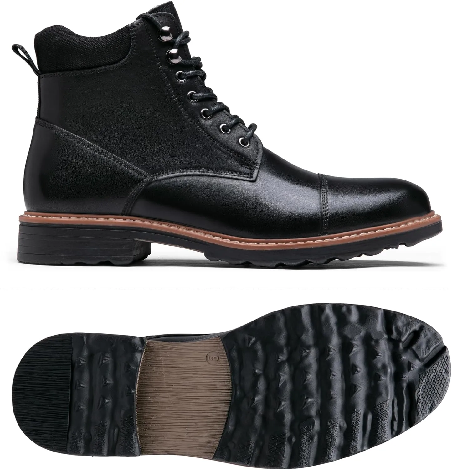 Jousen Mens Chukka Boots Leather Dress Boots for Men Retro Ankle Boots Mens High Top Boots