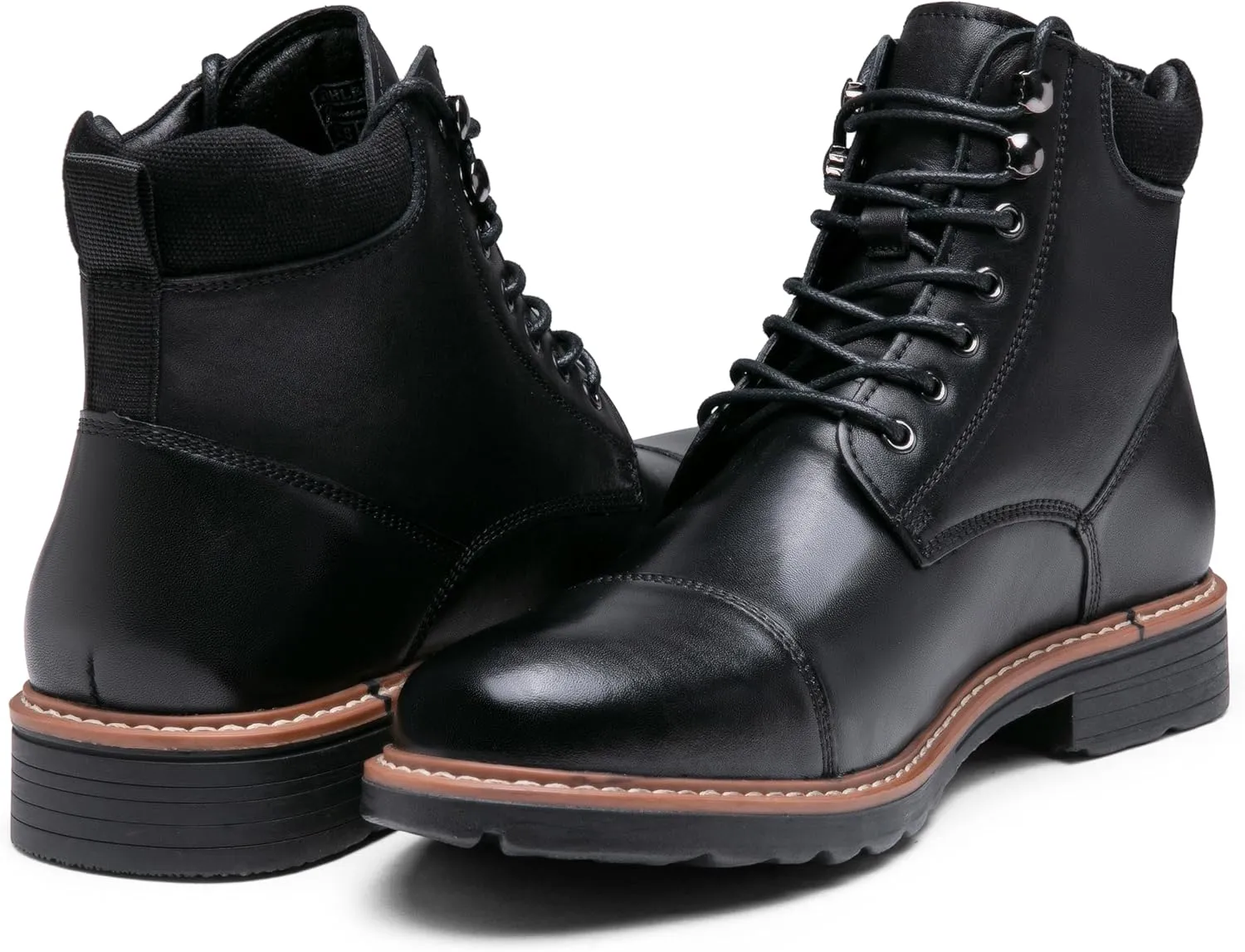 Jousen Mens Chukka Boots Leather Dress Boots for Men Retro Ankle Boots Mens High Top Boots