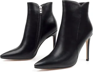 JOY IN LOVE Women's Ankle Boots 4 inch Stiletto High Heels Pointed Toe Zipper Boots