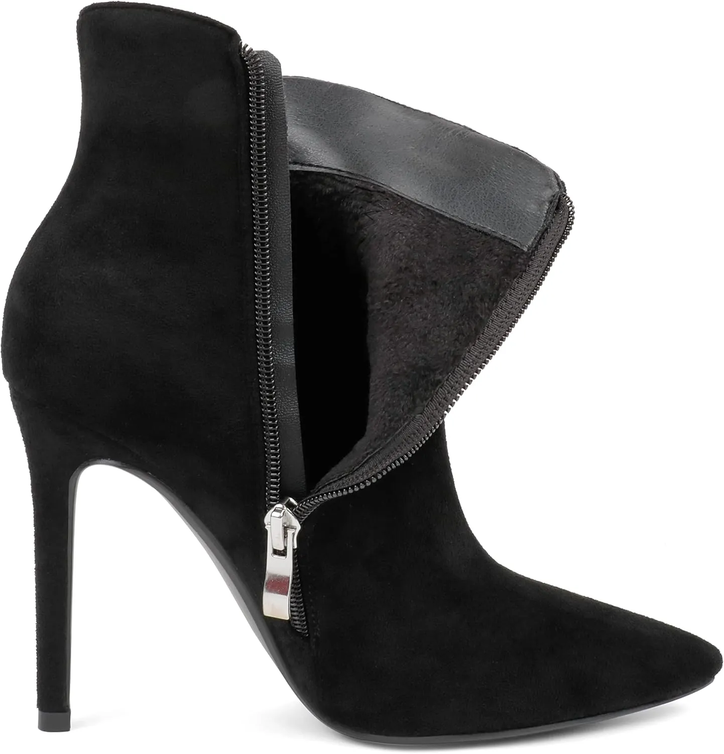 JOY IN LOVE Women's Ankle Boots 4 inch Stiletto High Heels Pointed Toe Zipper Boots