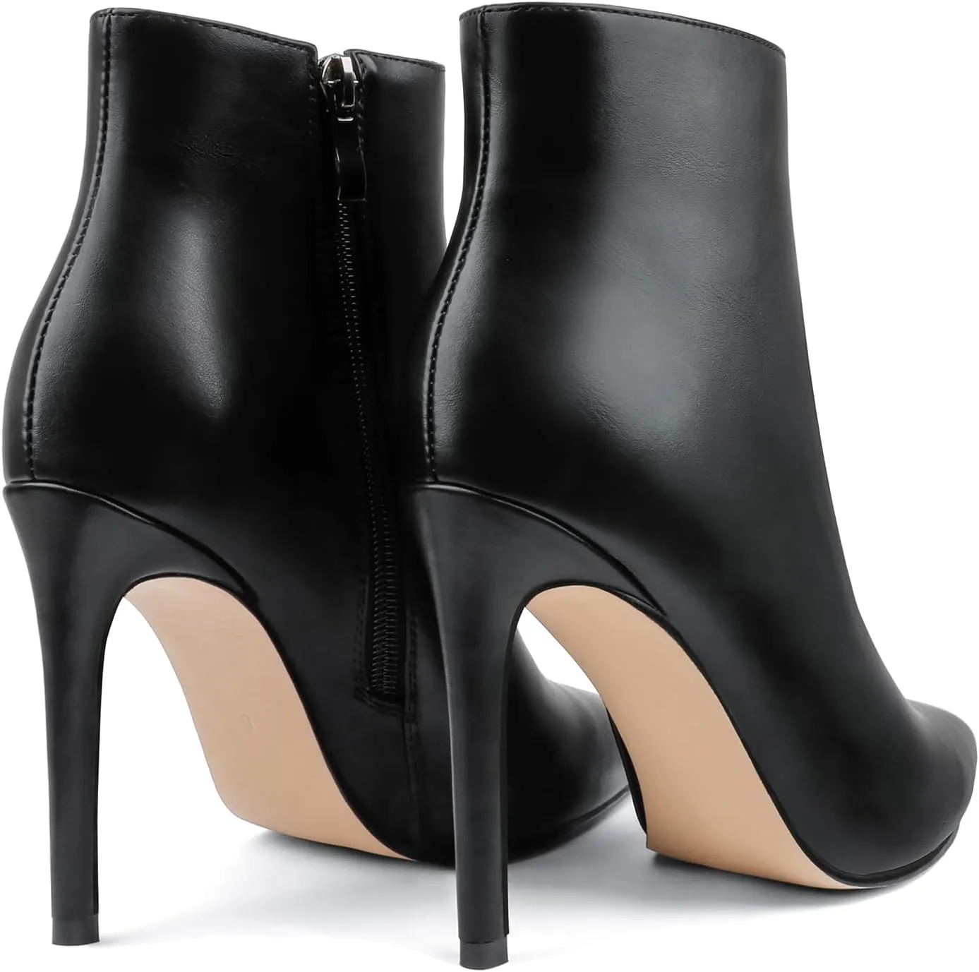 JOY IN LOVE Women's Ankle Boots 4 inch Stiletto High Heels Pointed Toe Zipper Boots