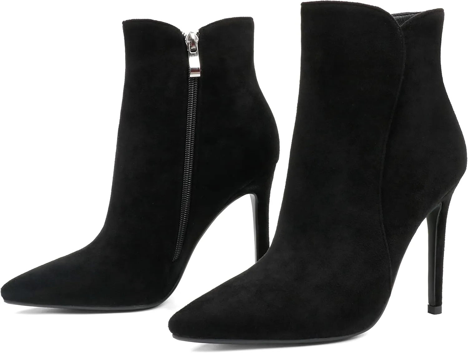 JOY IN LOVE Women's Ankle Boots 4 inch Stiletto High Heels Pointed Toe Zipper Boots