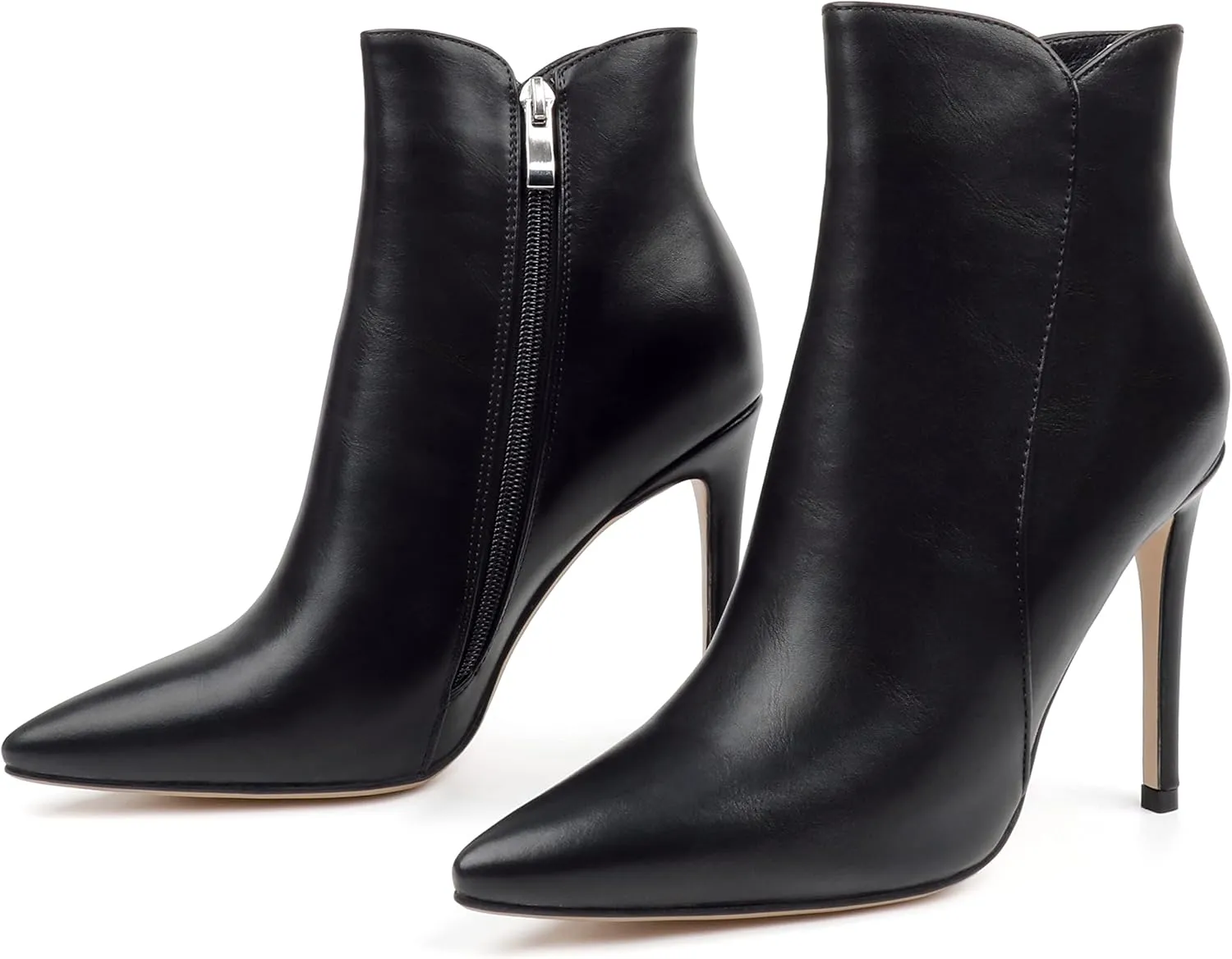 JOY IN LOVE Women's Ankle Boots 4 inch Stiletto High Heels Pointed Toe Zipper Boots