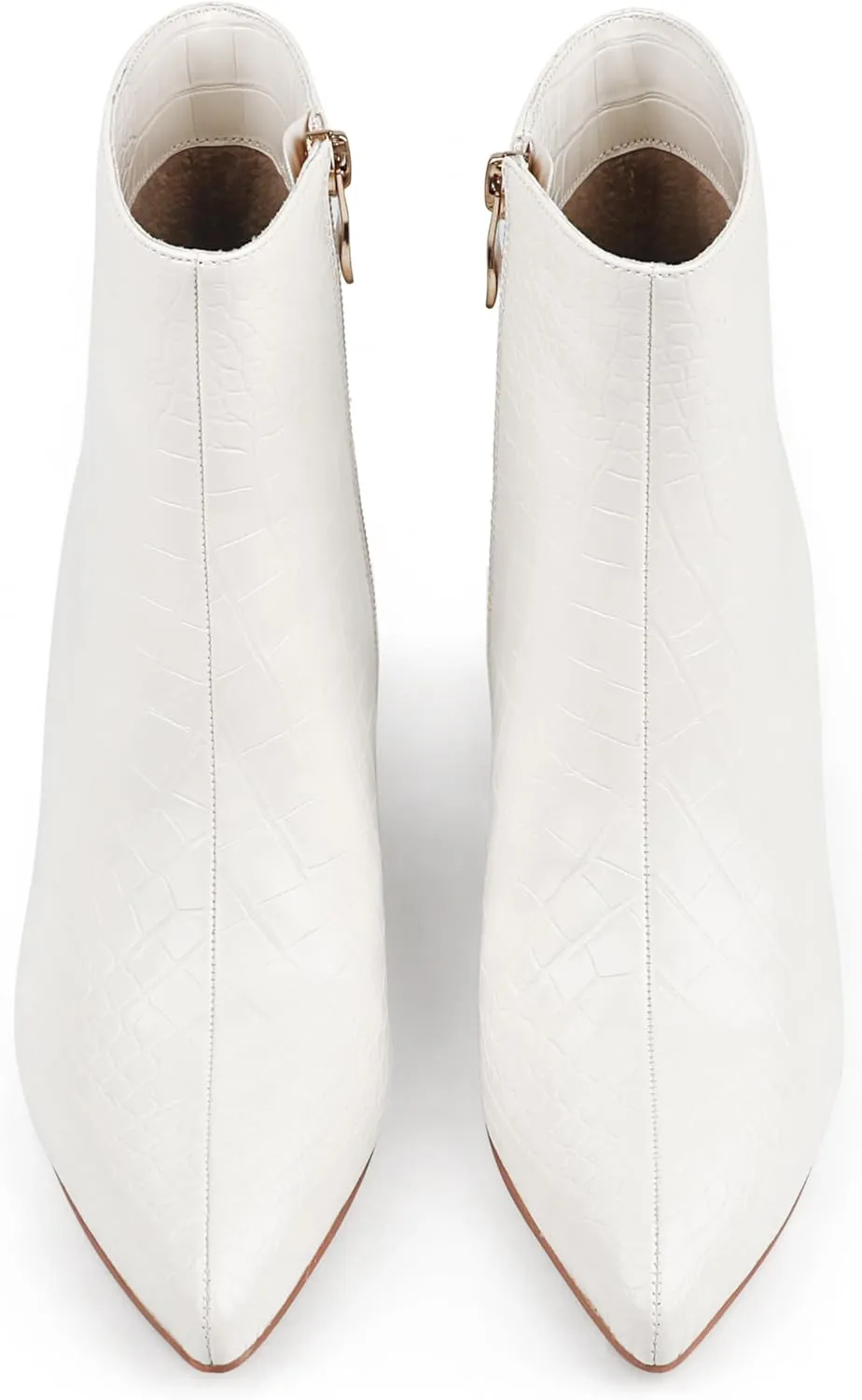 JOY IN LOVE Women's Ankle Boots Chunky Block Heel Pointed Toe Zipper Boots