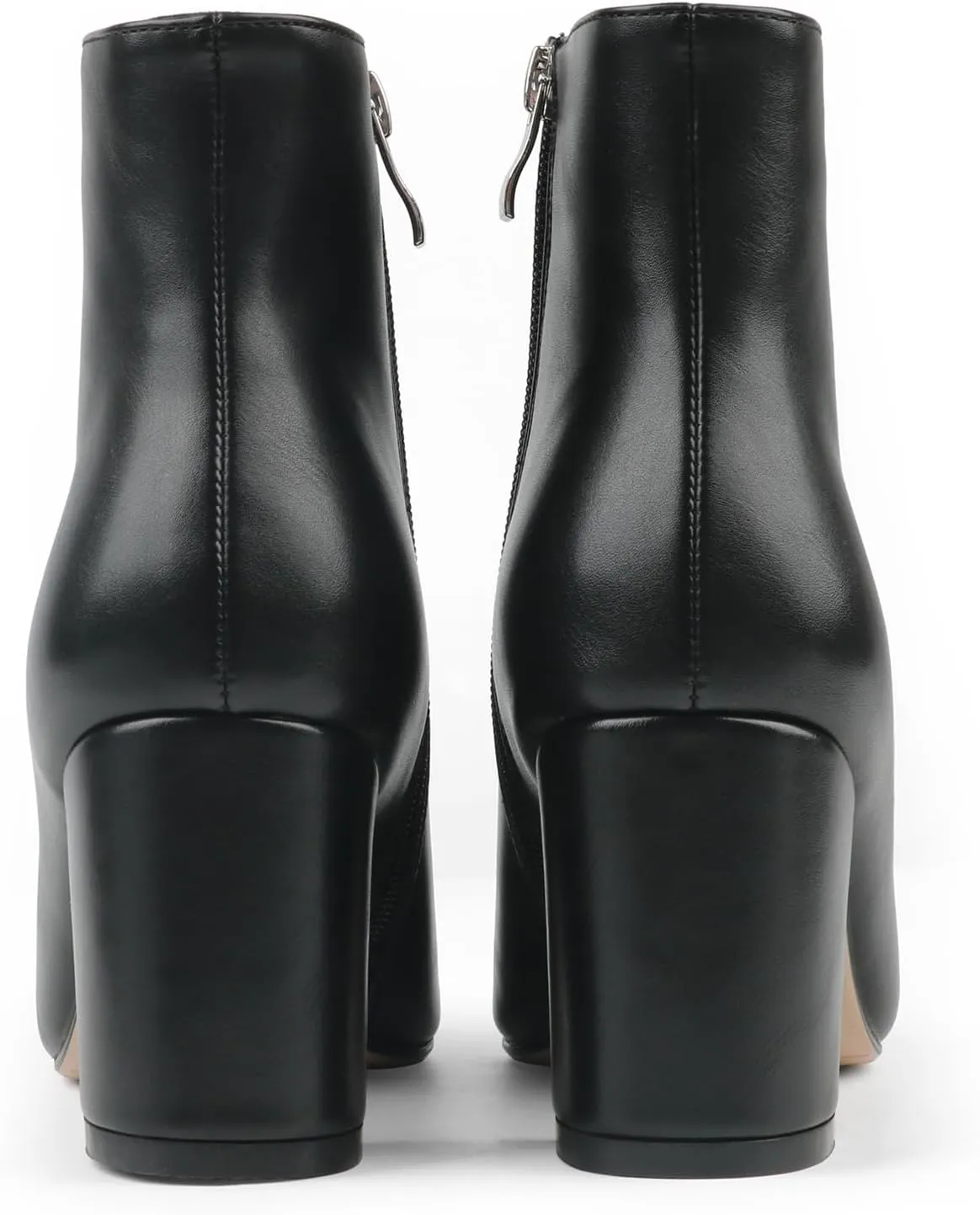 JOY IN LOVE Women's Ankle Boots Chunky Block Heel Pointed Toe Zipper Boots